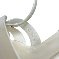 Saint Laurent Tribute white leather espadrille wedge sandal interior detail showing Made in Italy stamp