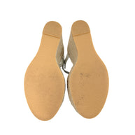 Saint Laurent Tribute espadrille platform wedge sandals size 37.5 outsole view showing wear consistent with age and use