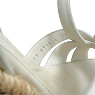Saint Laurent Tribute espadrille wedge sandal interior stamp showing style number 611924 and size 37.5