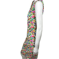 Side profile view Emanuel Ungaro floral silk skirt set sleeveless blouse