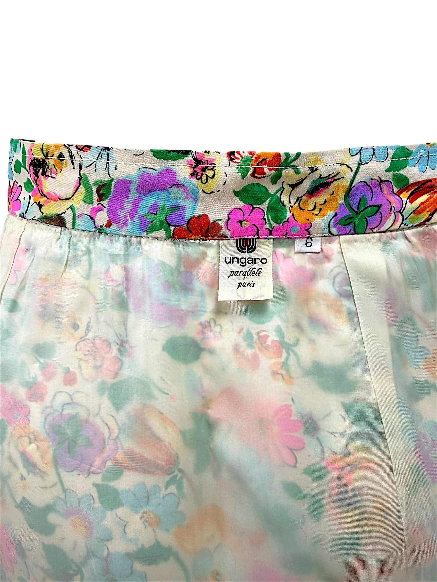 Interior label Emanuel Ungaro Parallele Paris skirt vintage tag detail