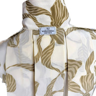 Valentino silk blouse back pleat detail ivory bow print