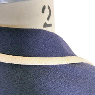 Close-up of light soiling on ivory collar trim of vintage Valentino blazer