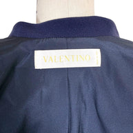 Interior Valentino designer label inside vintage navy blazer