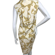 Valentino vintage silk skirt and blouse set back view