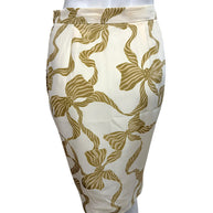 Valentino skirt waistband back detail ivory silk bow print