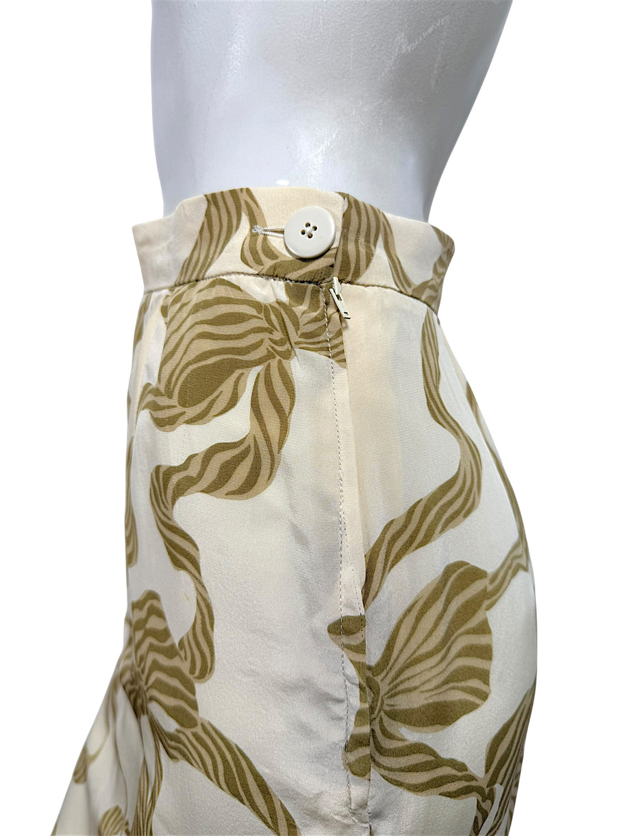Valentino skirt zipper and button closure detail vintage silk
