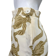 Valentino skirt zipper and button closure detail vintage silk