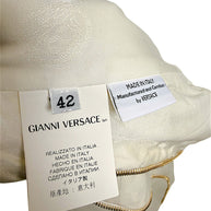 Gianni Versace Made in Italy label and Italian size 42 tag inside Spring 2009 ivory runway dress