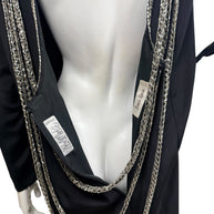 Interior view of vintage Bob Mackie beaded dress showing Bob Mackie and Neiman Marcus designer and retailer labels