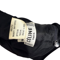 Original vintage Céline Paris designer labels showing Made in France, French size 44, and 100 percent wool composition.