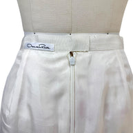 Interior Oscar de la Renta designer label inside vintage ivory silk layered pencil skirt