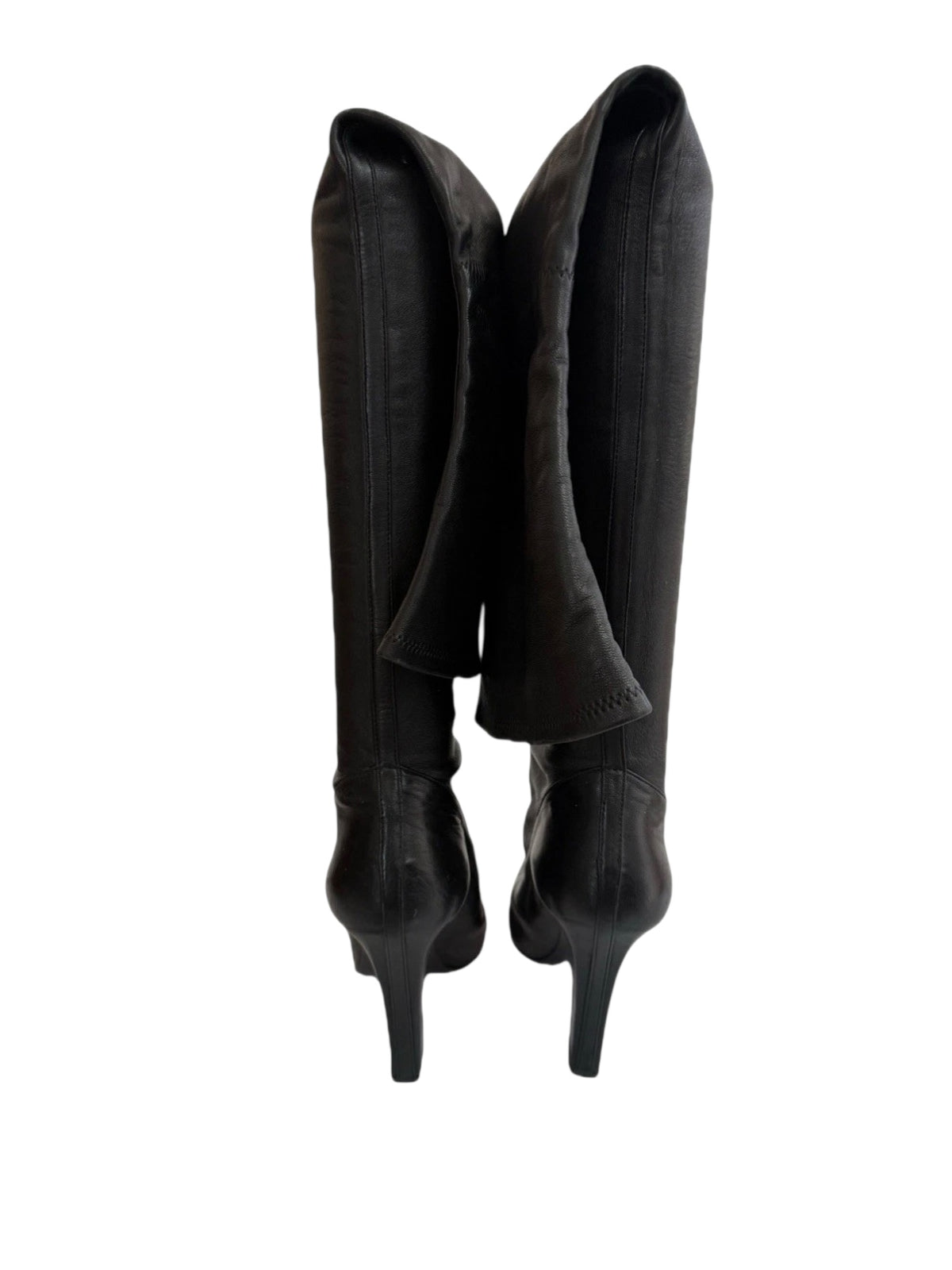 Yves Saint Laurent FW2012 black leather over-the-knee boots EU39 back view