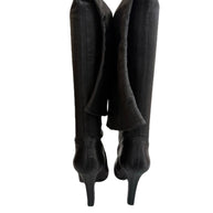 Yves Saint Laurent FW2012 black leather over-the-knee boots EU39 back view