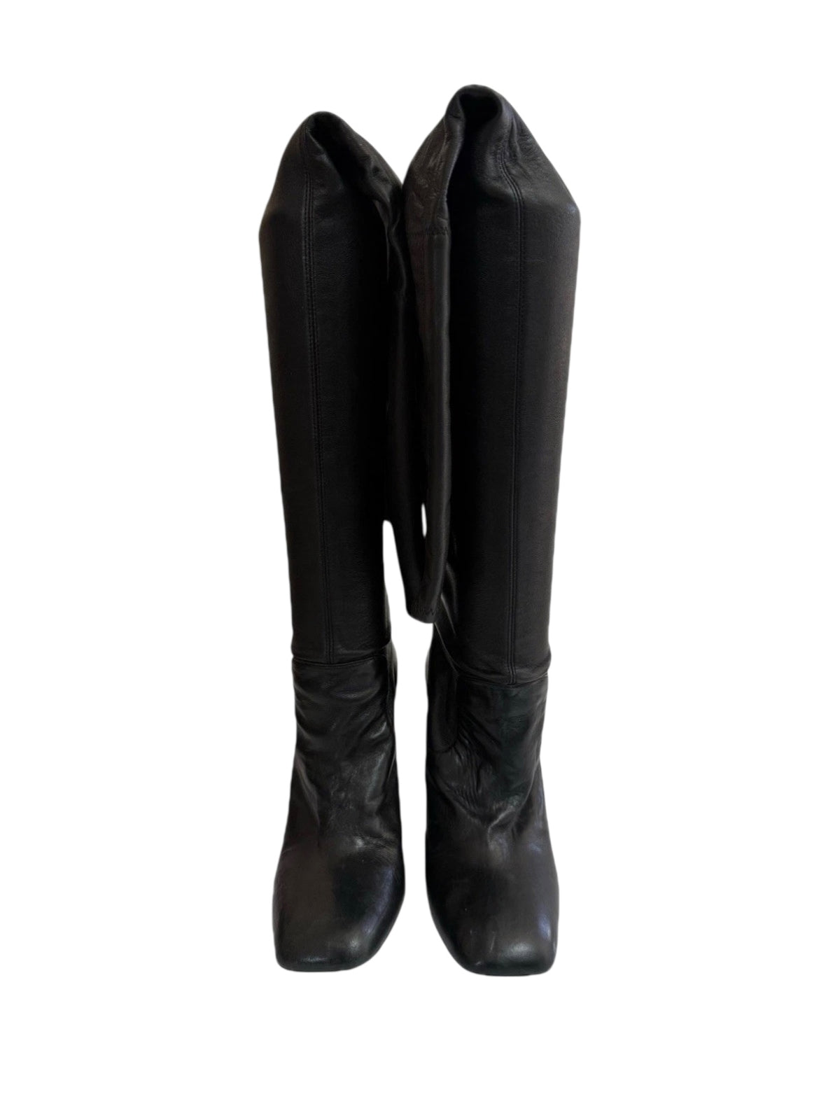Yves Saint Laurent FW2012 black leather over-the-knee boots EU39 pair