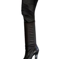 Yves Saint Laurent FW2012 black leather over-the-knee boots EU39 side view